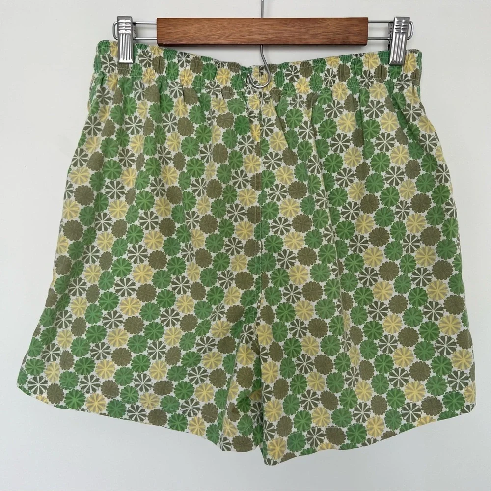 Vintage Green Floral Swim Shorts